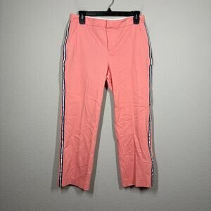 Ecru Womens 6 Straight Leg Chino Pants Pink Cotton Rayon Blend Pockets Casual